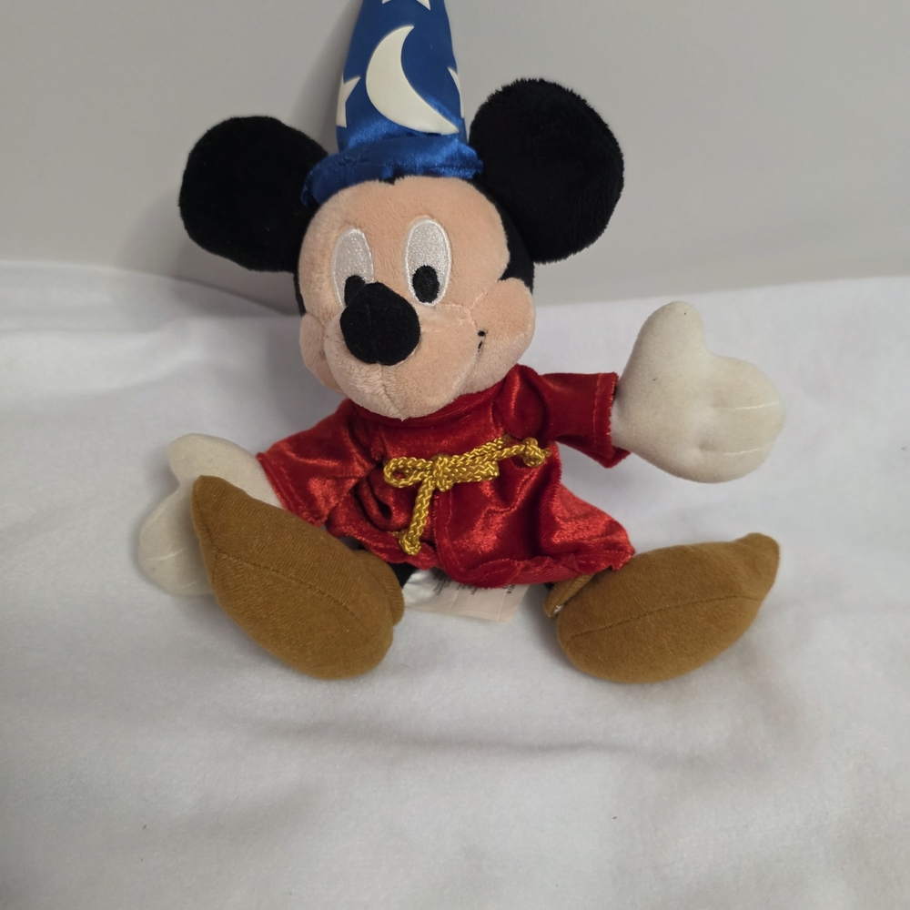 Disney Sorcerer Mickey Plush - Blue Hat, Red Robe, Brown Shoes